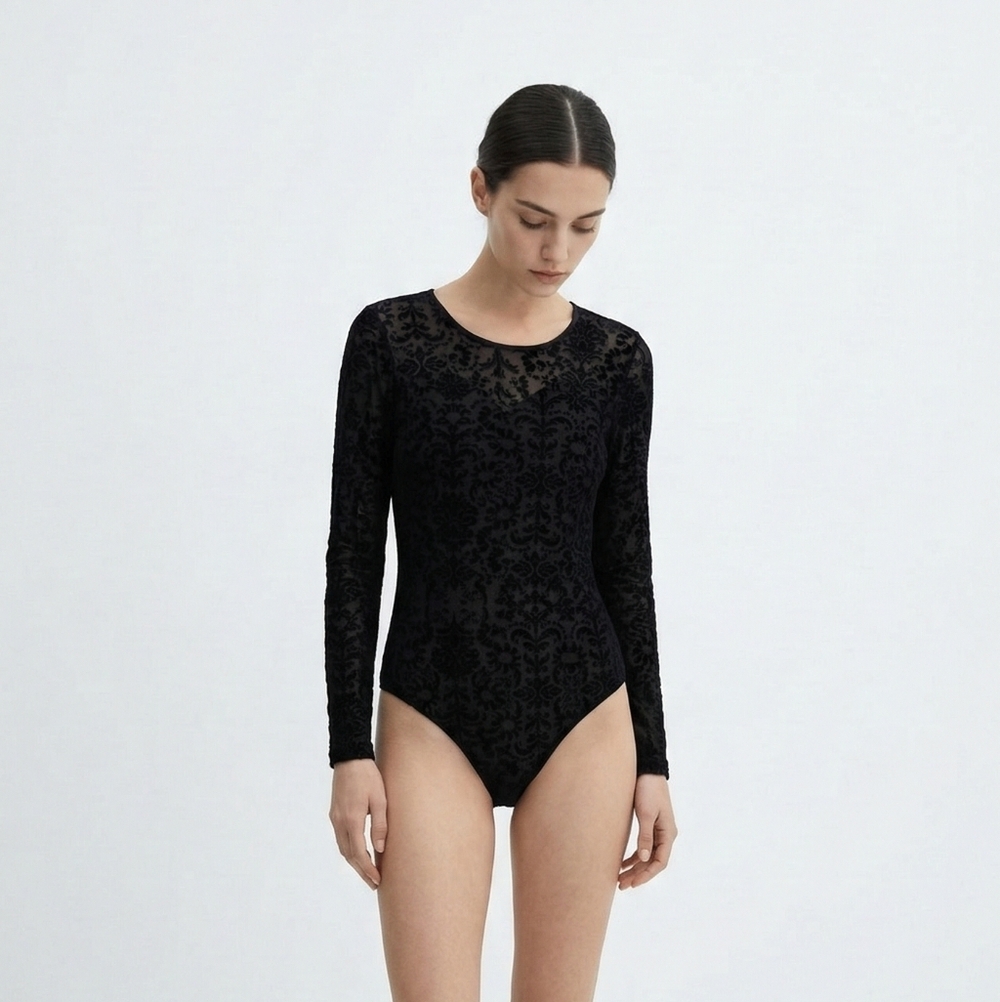 Xhiliration Bodysuit Black Lace Goth Witchy Whimsigoth Fairy Capsule Bodycon L